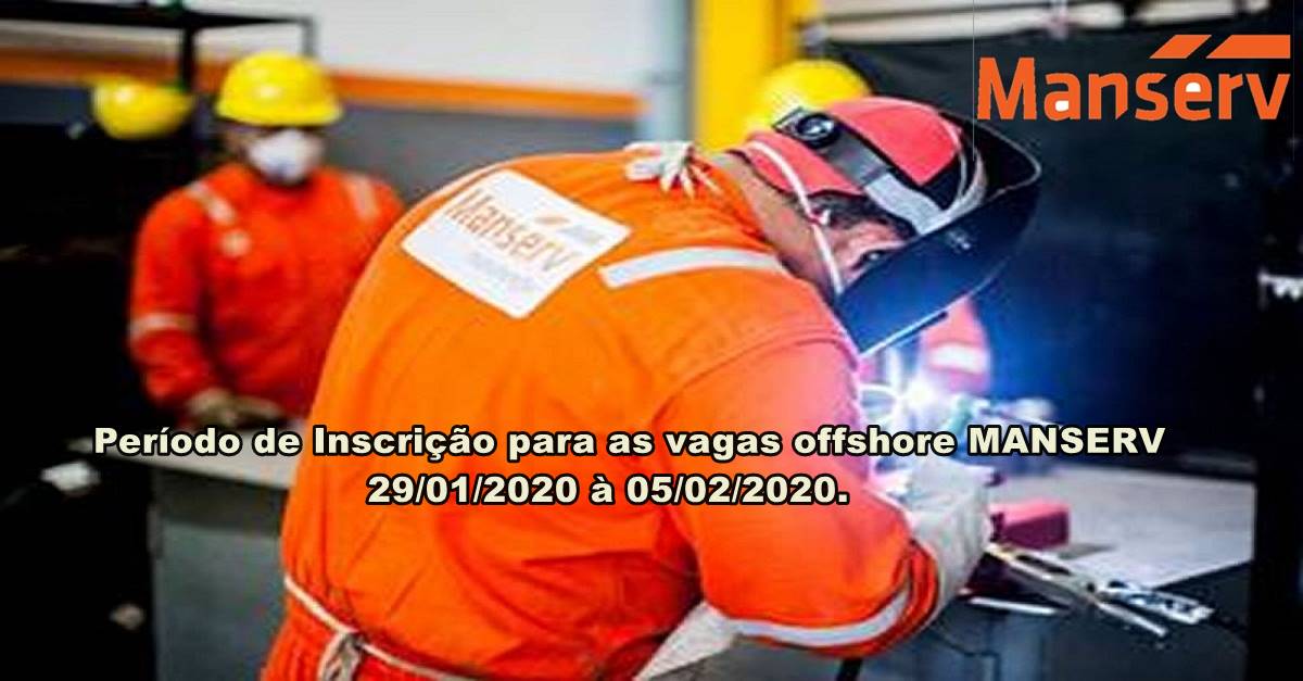 Manserv anuncia vagas de emprego às 13h de hoje para trabalhar offshore em Macaé