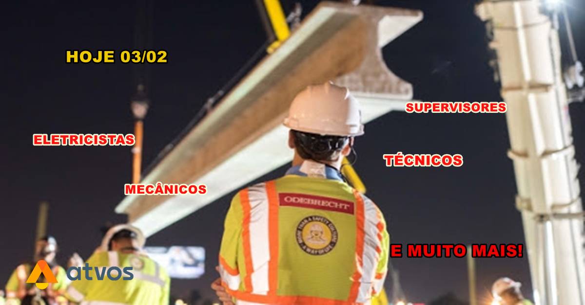 Empresa do grupo Odebrecht anuncia HOJE muitas vagas de emprego na área de produção e manutenção