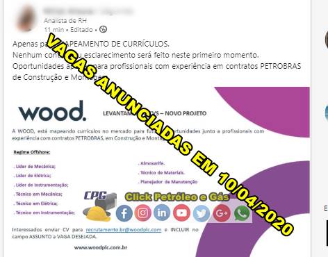 Profissionais com experiência em contratos PETROBRAS de Construção e Montagem convocados para cadastro de currículo em multinacional de óleo e gás