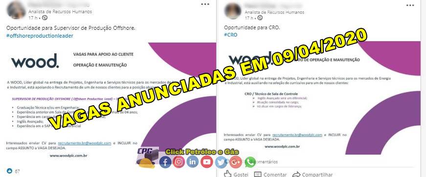 vagas de emprego técnicos e engenheiros Wood Group Muitas vagas de emprego para técnicos e engenheiros foram anunciadas ontem (09) pela multinacional Wood Group