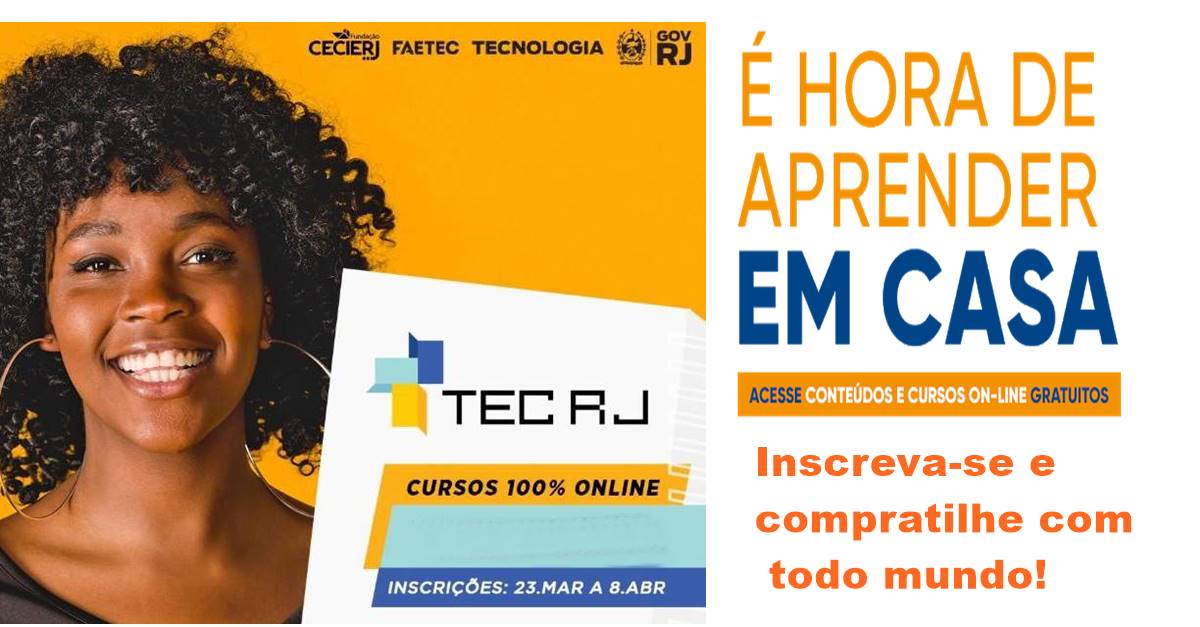 Faetec e Cecierj abrem 600 vagas em cursos profissionalizantes online e gratuito