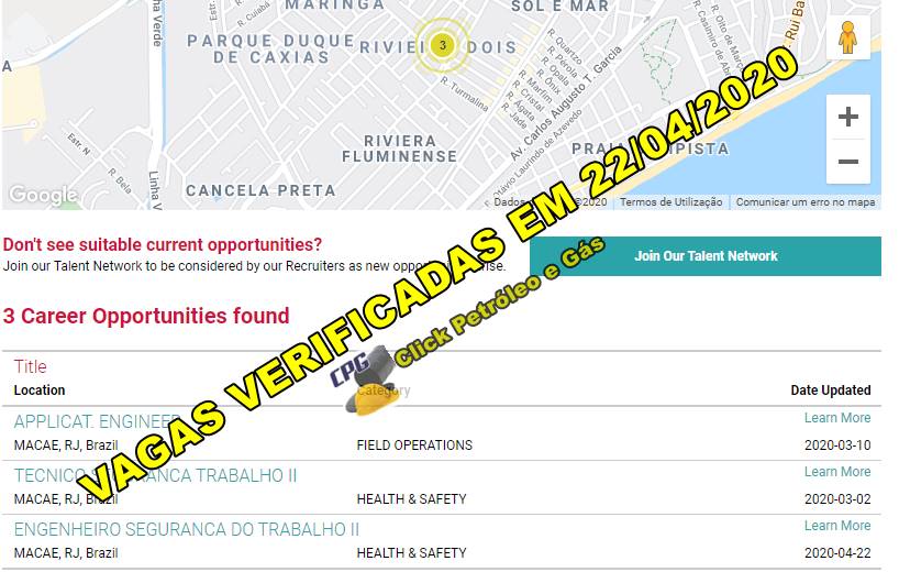 Vagas de emprego em Macaé para Técnicos e Engenheiros na multinacional do petróleo Weatherford hoje, 22 de abril Vagas de emprego em Macaé para Técnicos e Engenheiros na multinacional do petróleo Weatherford hoje, 22 de abril