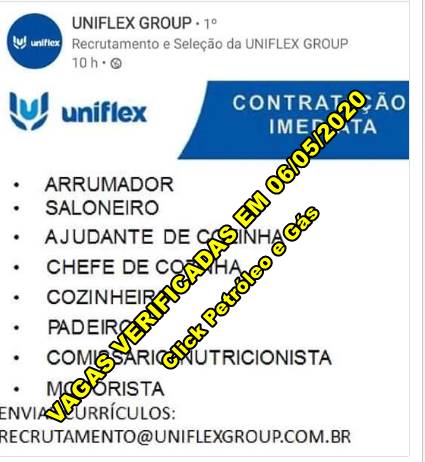 Muitas vagas de emprego para atender setor de apoio marítimo offshore, neste dia 6 de maio Muitas vagas de emprego para atender setor de apoio marítimo offshore, neste dia 6 de maio