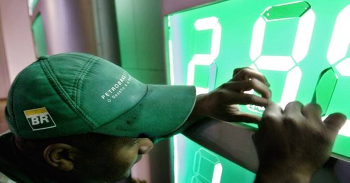Petrobras aumentou hoje (09) o preço da gasolina em 10 por cento