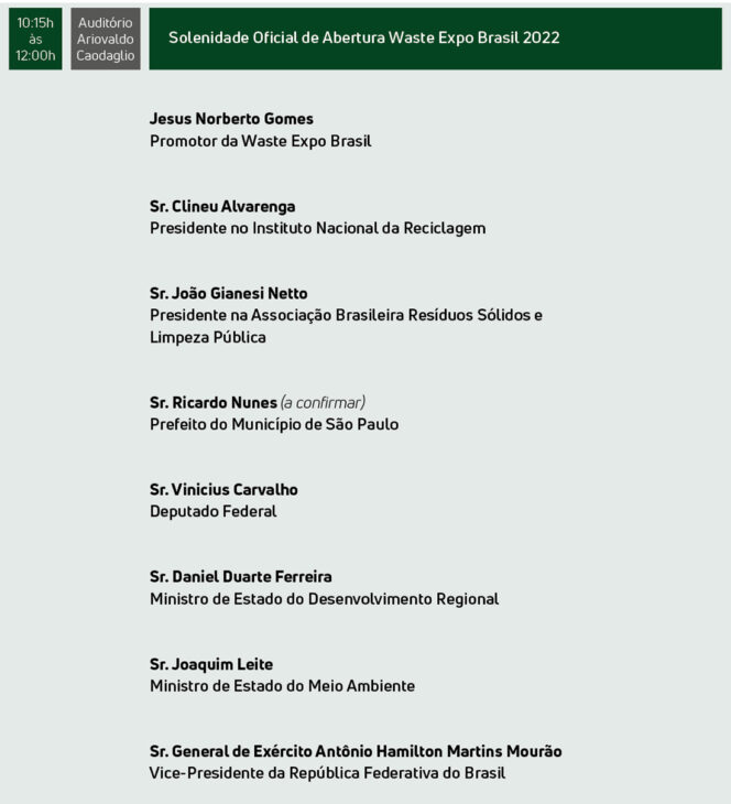 Waste Expo Brasil, maior feira de reciclagem e gestão na América Latina em São Paulo (SP), começa nessa semana. Confira atualizações do evento, palestras e informações importantes sobre! 