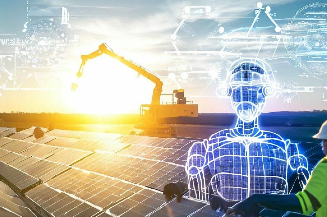 IA sendo aplicada em um parque de energia solar e revolucionando o setor de renováveis