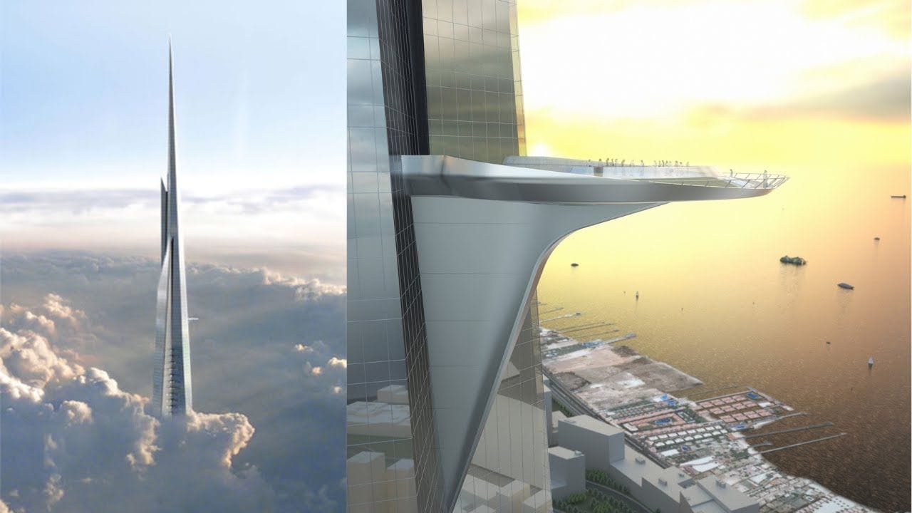 Torre Jeddah, localizada na Arábia Saudita, está prestes a se tornar um dos maiores feitos da engenharia moderna contando com mais 1km de altura
