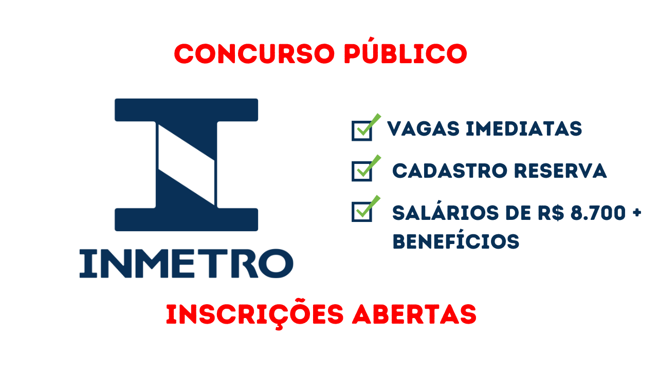 O INMETRO prorrogou as inscrições para seu concurso público, oferecendo 300 vagas e com salários iniciais de R$ 8.700,31. O prazo foi estendido até 5 de fevereiro, com a taxa de inscrição no valor de R$ 125.