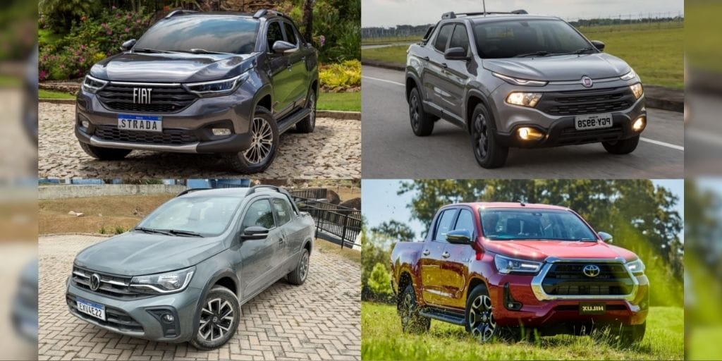 Picapes mais vendidas em 2024. (Imagem: reprodução)