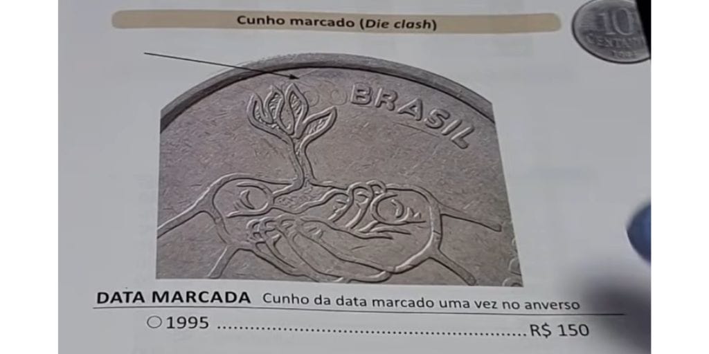 Moeda com data marcada. (Imagem: reprodução/ Catálogo Moedas do Real)