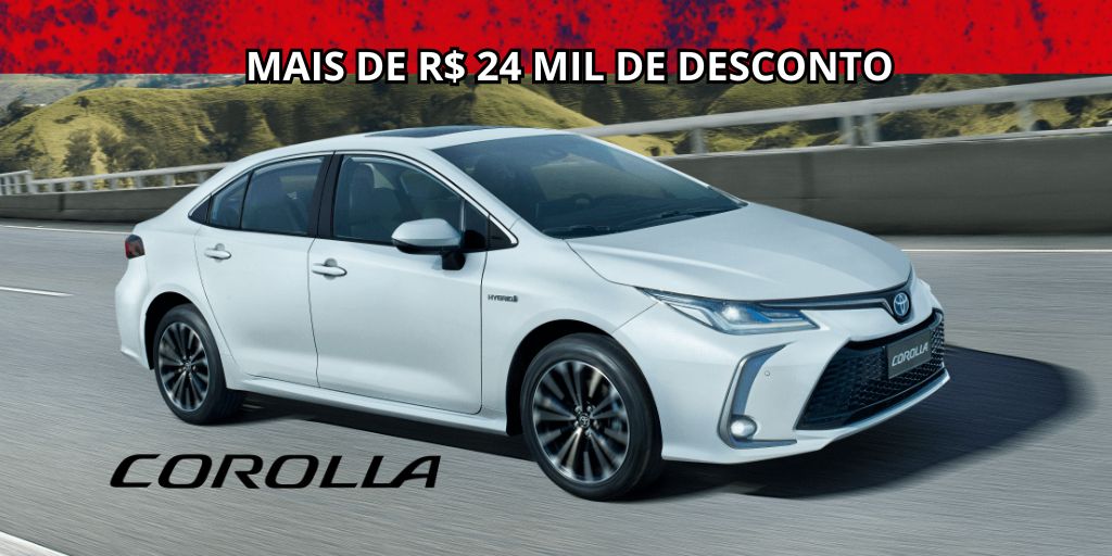 Toyota Corolla 2024 novo com desconto. (Imagem: reprodução)