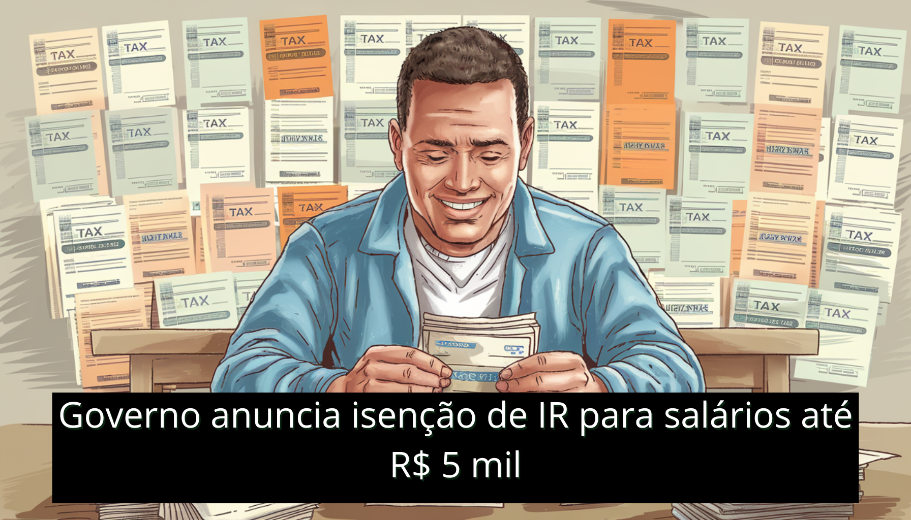 Proposta de isenção de IR para salários até R$ 5 mil inclui taxação maior para quem ganha mais de R$ 50 mil. Medida visa justiça fiscal. (Imagem: Reprodução/Canva)