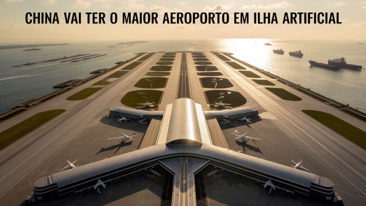 China investe 4 bilhões de euros na construção do maior aeroporto de ilha artificial do MUNDO com capacidade para 80 milhões de passageiros