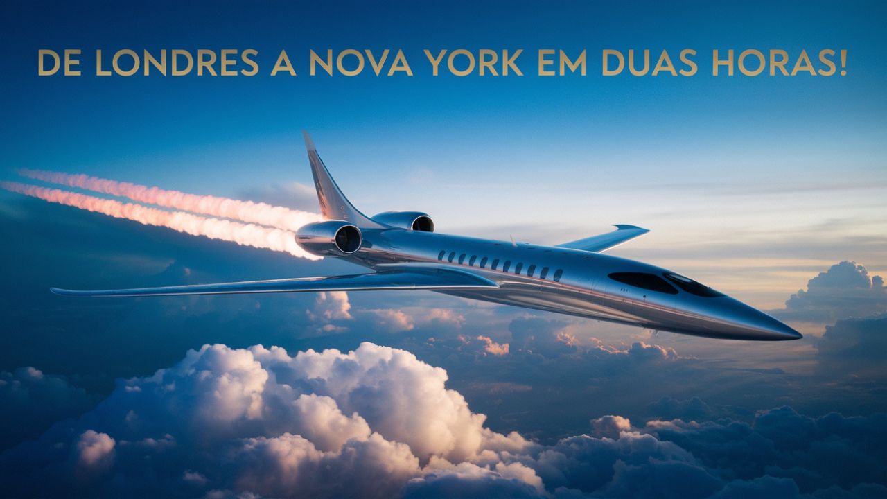 O jato supersônico de 13 bilhões de dólares que vai reduzir o tempo de viagem de Londres a Nova York para menos de 2 horas