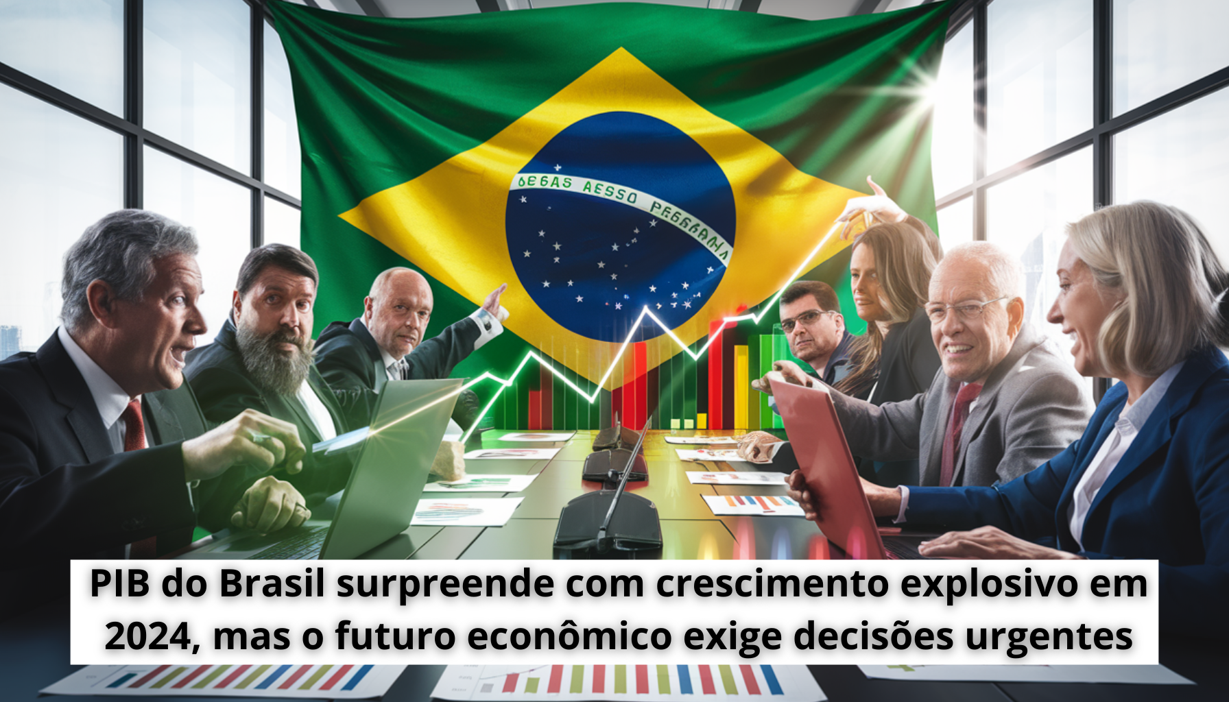 O Brasil tem superado expectativas com o crescimento do PIB em 2024, mas os desafios fiscais e monetários em 2025 podem ameaçar a estabilidade (Imagem: Reprodução/Canva)