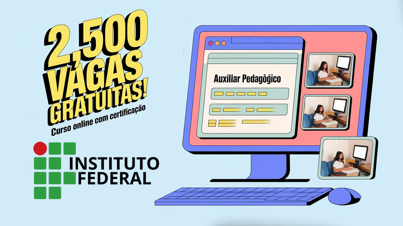 IFSul oferece 2.500 vagas gratuitas para curso online de auxiliar pedagógico. Inscreva-se até 10/12 e conquiste qualificação profissional!