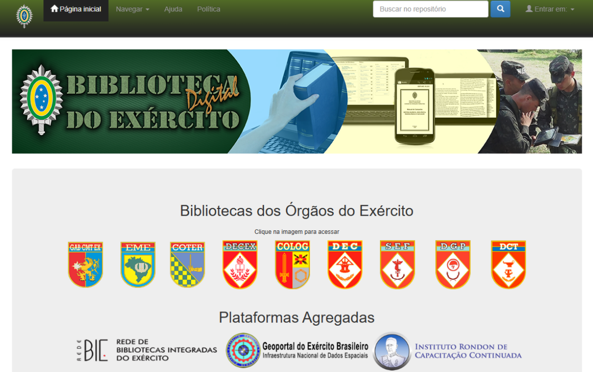 A Biblioteca Digital do Centro de Doutrina do Exército (BDEx) fica sediada no Brasil e organiza informações sobre doutrinas, logística e defesa militar. Serve como uma plataforma pública para acesso a monografias, manuais e publicações institucionais do Exército do Brasil.