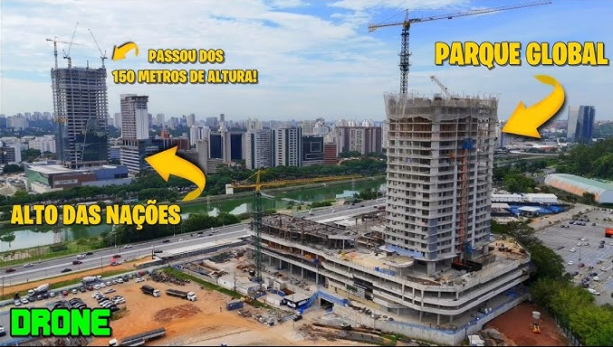 O Alto das Nações é um arranha-céu de 216 metros e 39 andares, o mais alto de São Paulo. Com um custo de 3 bilhões de reais, ele oferece luxo extremo, áreas modernas e uma vista de tirar o fôlego.