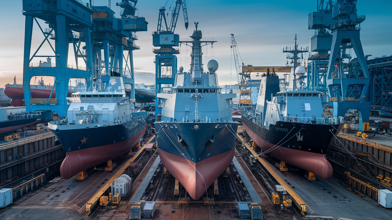 R$ 270 bilhões! Marinhas globais revolucionam a indústria naval com construção de fragatas em 18 estaleiros renomados, impulsionando a economia mundial com crescimento anual de 4%!