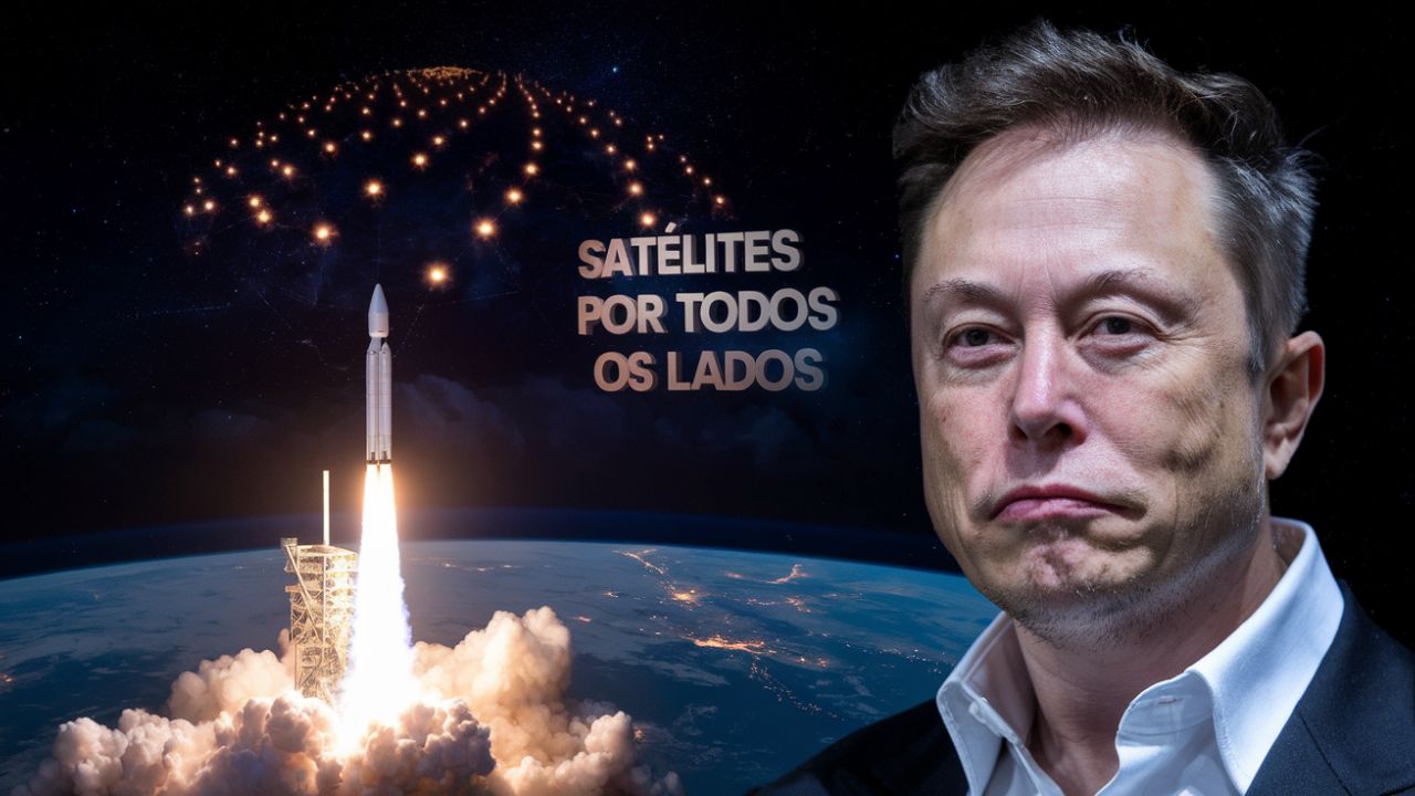 Com mais de 6.850 satélites ativos, o Starlink de Elon Musk dá um salto em 2025 com o lançamento de 24 novos satélites pelo foguete Falcon 9