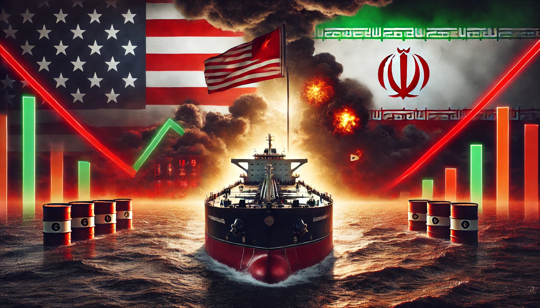 Sanções dos EUA ao Irã e demanda chinesa redefinem o mercado de petróleo, elevando preços e pressionando refinarias independentes. (Imagem: Reprodução/Canva)