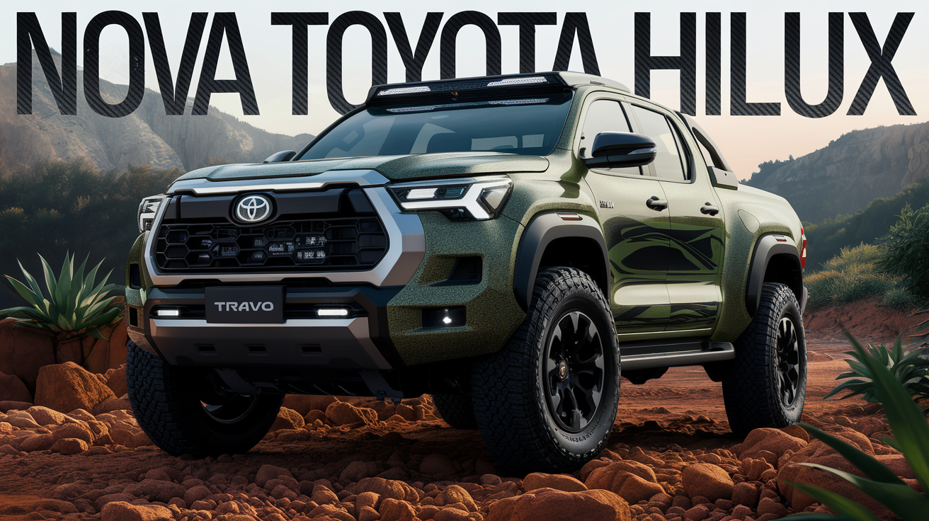 Toyota prepara lançamento da nova geração da Hilux com o nome 'Travo'. Modelo promete inovações para enfrentar concorrência acirrada. (Imagem meramente ilustrativa)