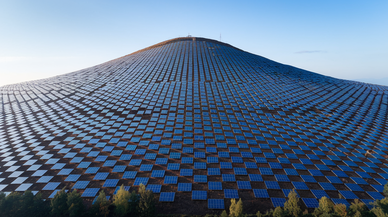 China revoluciona o mercado de energia limpa ao cobrir uma montanha inteira com painéis solares de perovskita