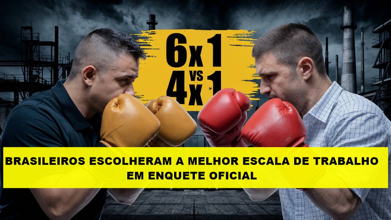 Dois OPERÁRIOS em posição de luta se encarando 6X1 4X1