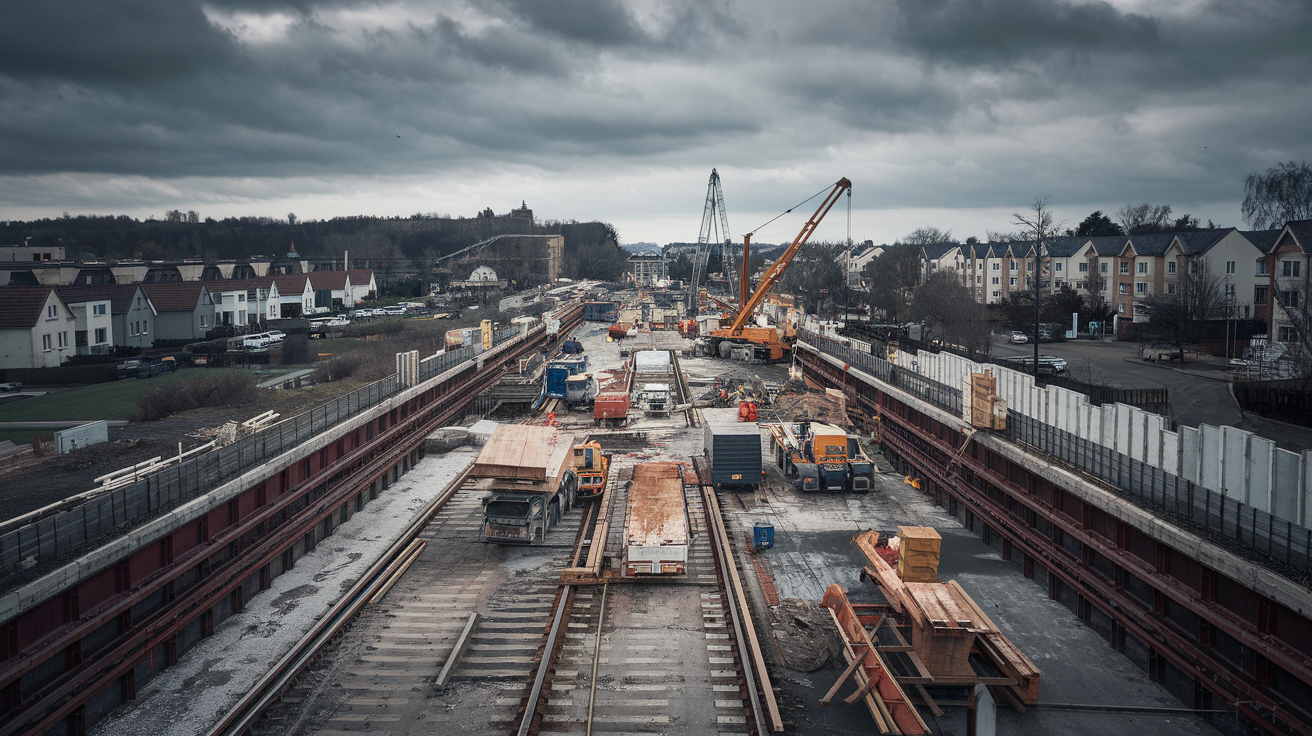 Construção sobre ferrovia desativada em Marília gera polêmica. Ex-prefeito Daniel Alonso e sua família são alvos de questionamentos sobre o projeto. (Imagem meralmente ilustrativa e criada por IA)