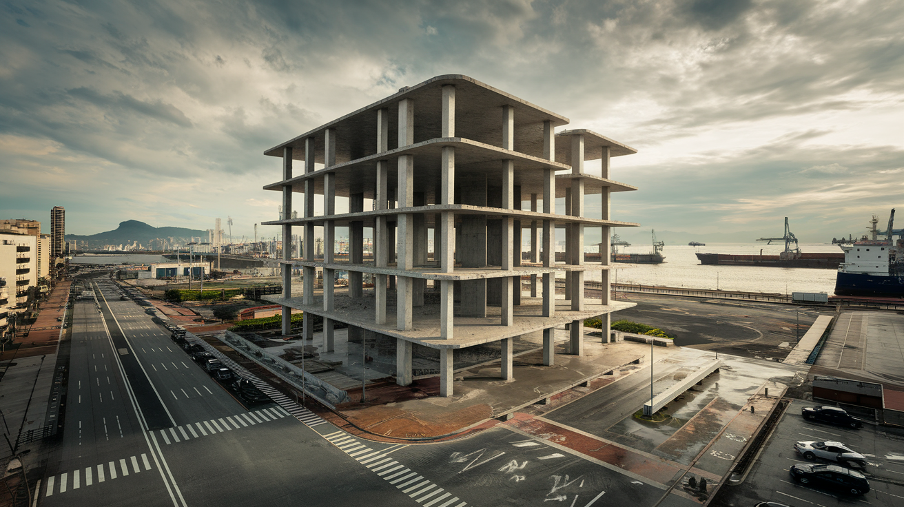 Banco Central negocia com a Marinha a transferência de obra inacabada de R$ 87 milhões na zona portuária do Rio de Janeiro. (Imagem: ilustração feita por IA)