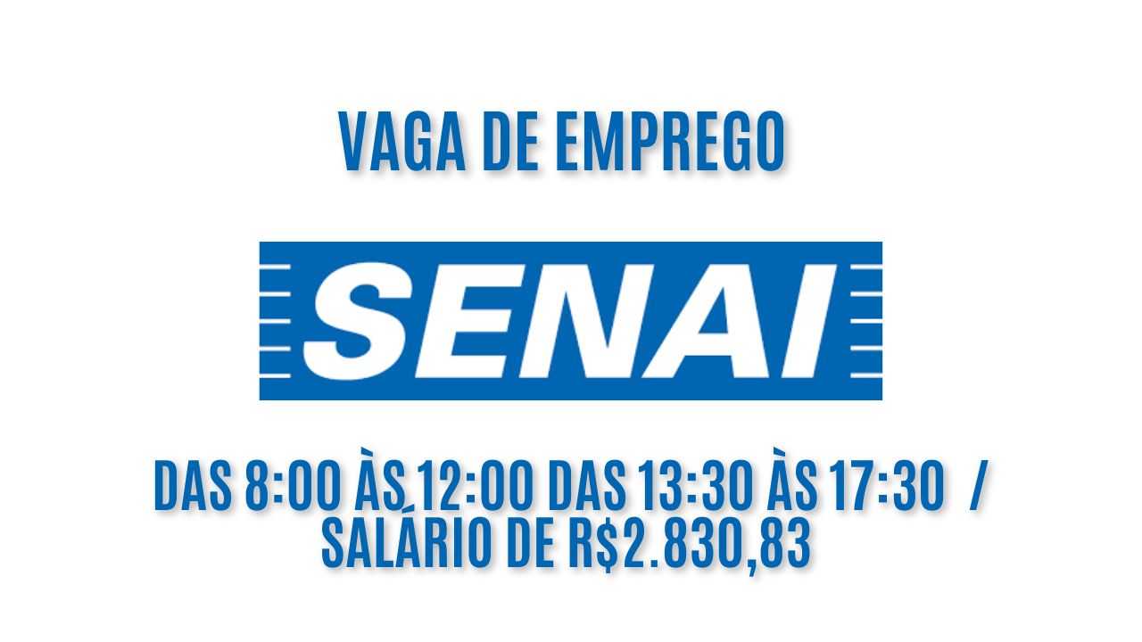 Senai está convocando interessados em trabalhar das 8:00 às 12:00 das 13:30 às 17:30; Oferece salário de R$2.830,83 + benefícios, veja como garantir a vaga de técnico de suporte
