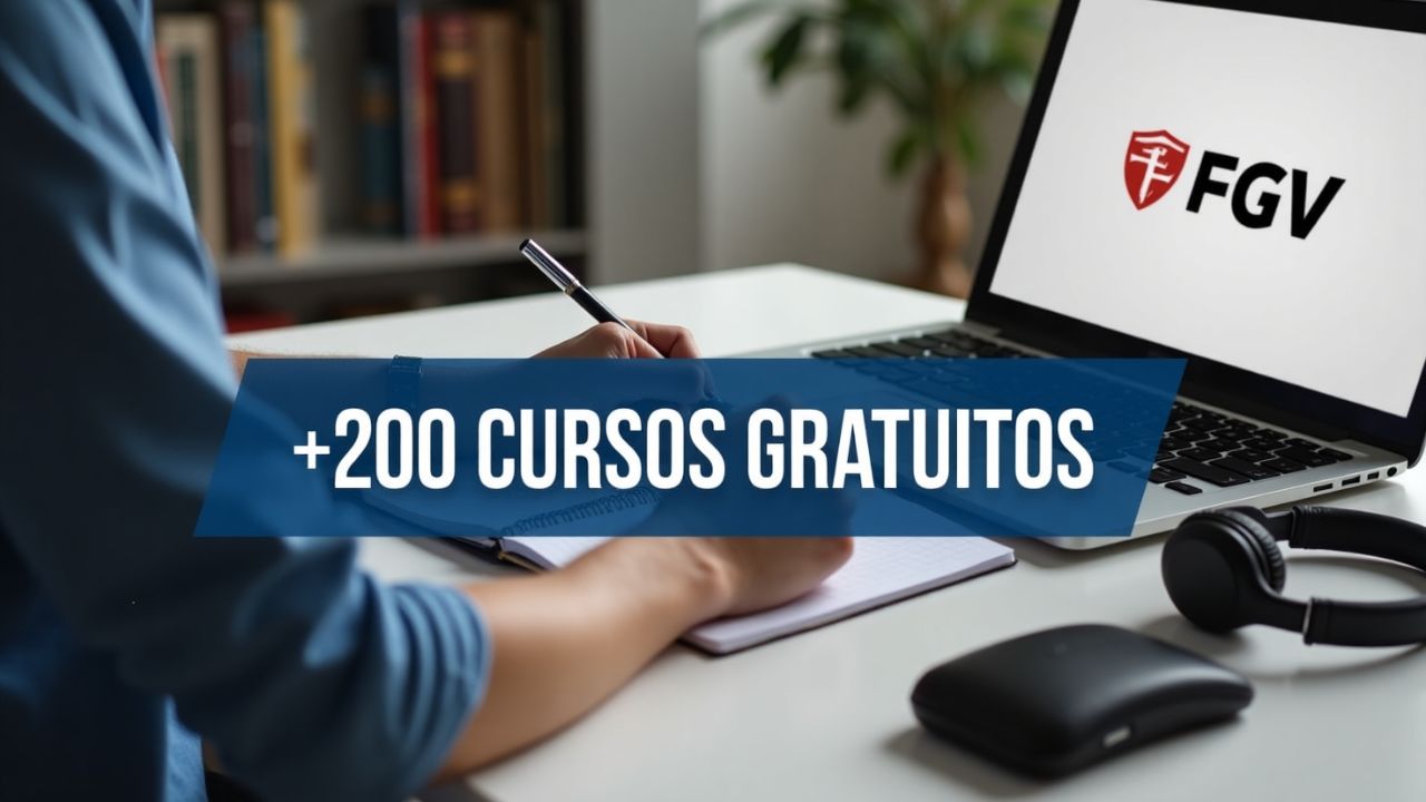 FGV oferece mais de 200 cursos gratuitos e online em áreas como Administração, Direito, Finanças e ESG. Inscrições abertas para todo o Brasil com certificado gratuito.