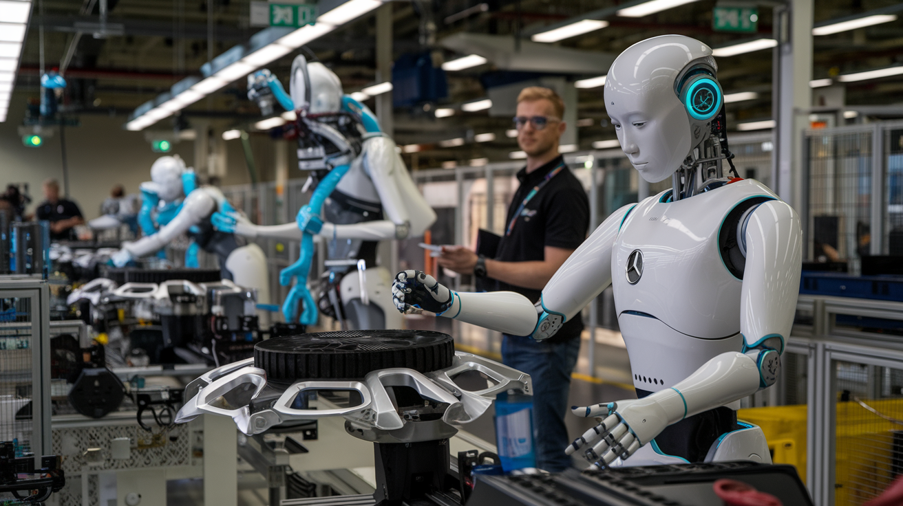 Fim da era do trabalho braçal - fábrica da Mercedes começa a usar robôs humanoides para assumir tarefas de humanos