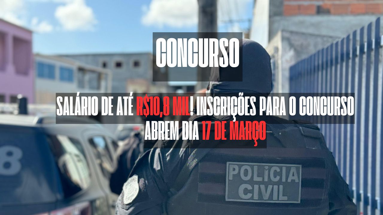 Polícia Militar anuncia oportunidades com salário de até R$10,8 mil! Inscrições para o concurso abrem dia 17 de março, saiba mais 