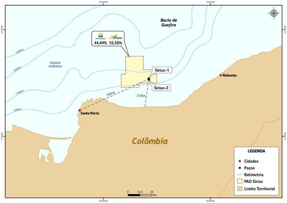 Resultados preliminares indicam grande potencial para expansão da Petrobras na Colômbia.
