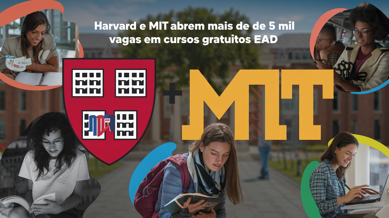 Totalmente online e gratuito basta se inscrever e começar a estudar! Harvard e MIT abrem mais de 5 MIL vagas em cursos gratuitos ead