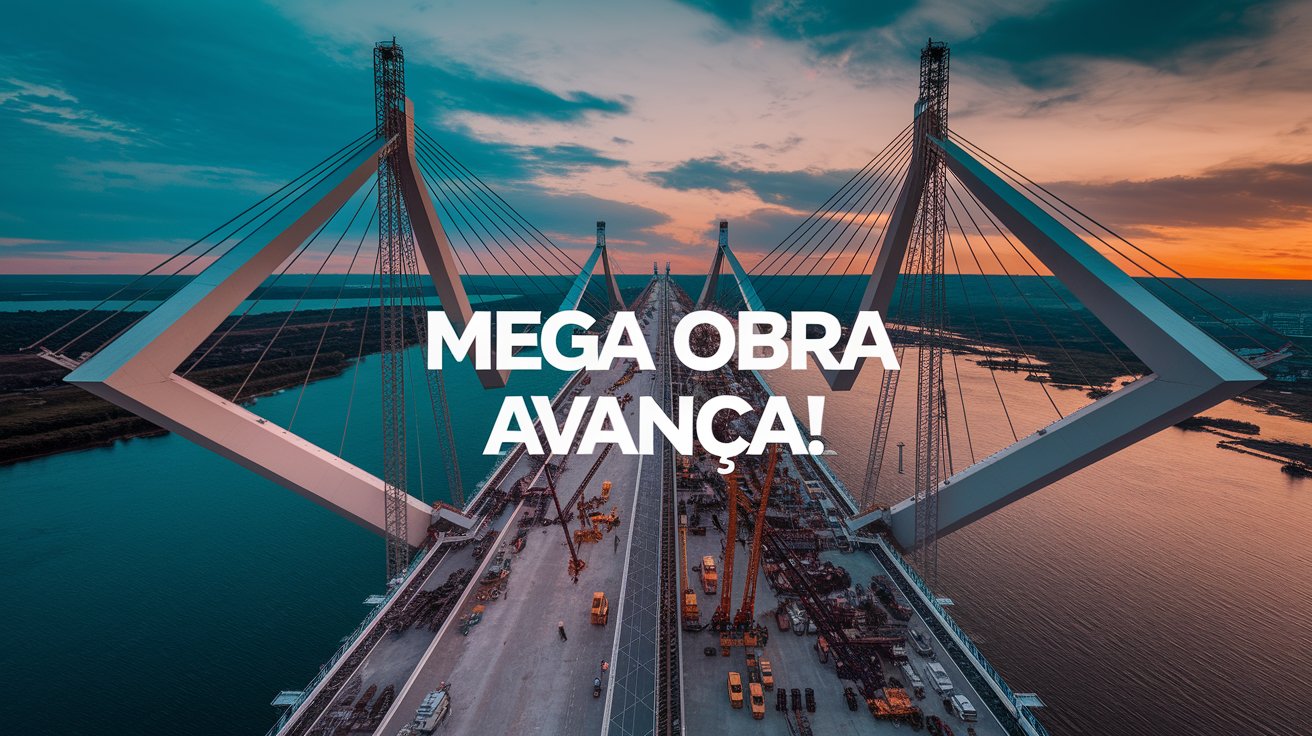 Ponte de Guaratuba avança! Quase 50% da obra concluída e novo vídeo revela detalhes da estrutura milionária no litoral do Paraná.