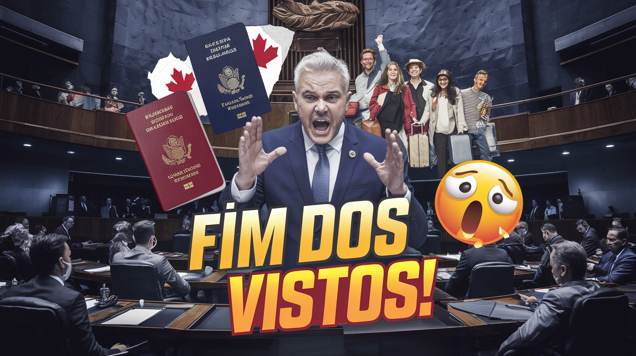 Senado mantém isenção de visto para EUA, Canadá e Austrália. Governo critica decisão. Câmara votará se turistas precisarão do documento. (Imagem: Reprodução/Canva)