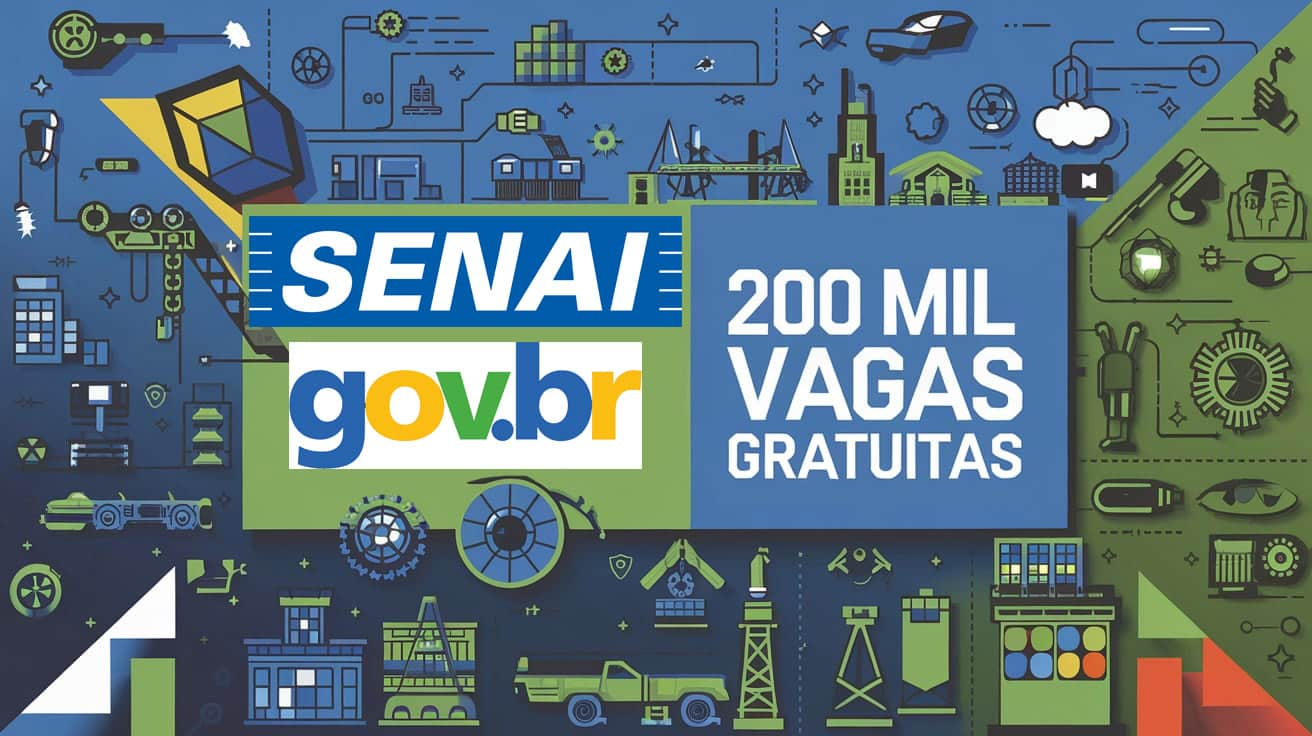Senai e Governo Federal oferecem 200 MIL vagas gratuitas em cursos de qualificação profissional para combater a falta de mão de obra no Brasil!