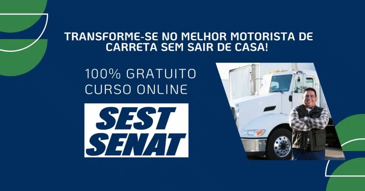 Curso gratuito de capacitação para motoristas de carretas do SEST SENAT oferece especialização em segurança no transporte de cargas pesadas.