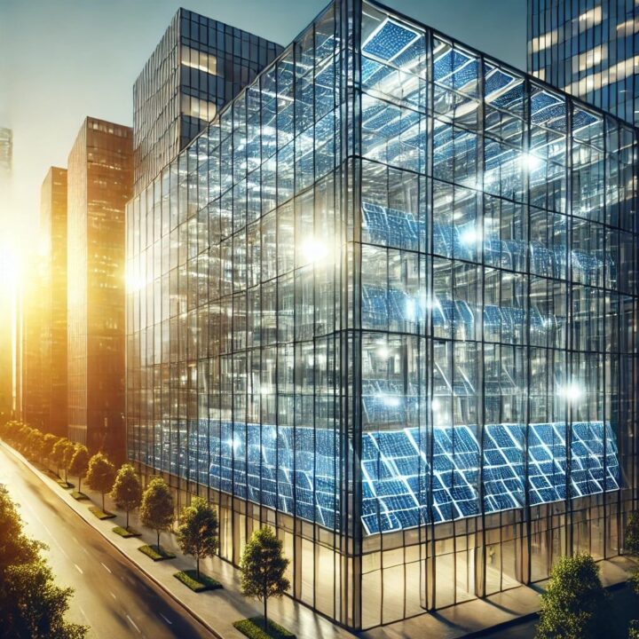 Imagem ilustrando janelas geradores de energia solar