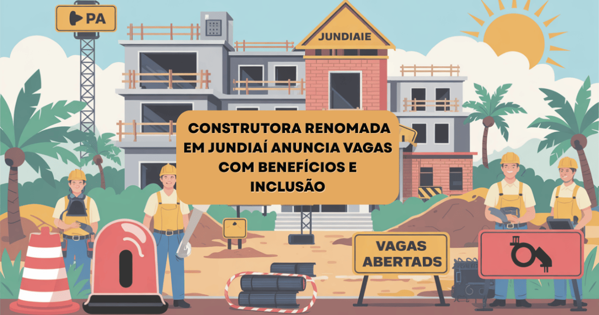 Construtora Santa Angela oferece vagas em Jundiaí com ótimos benefícios e inclusão. Veja como participar do processo seletivo. (Imagem: Reprodução/Canva)