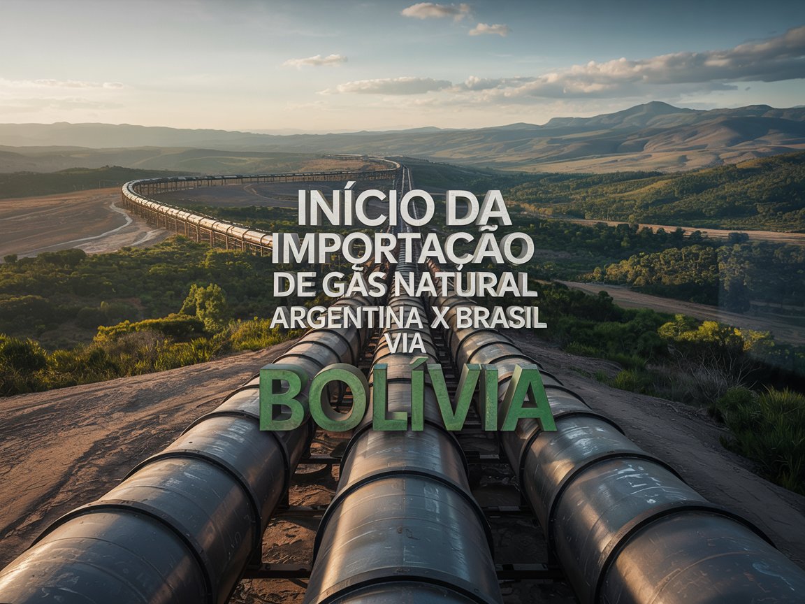 Gasoduto com paisagem montanhosa simbolizando o início da importação de gás natural da Argentina para o Brasil via Bolívia, em abril de 2025.
