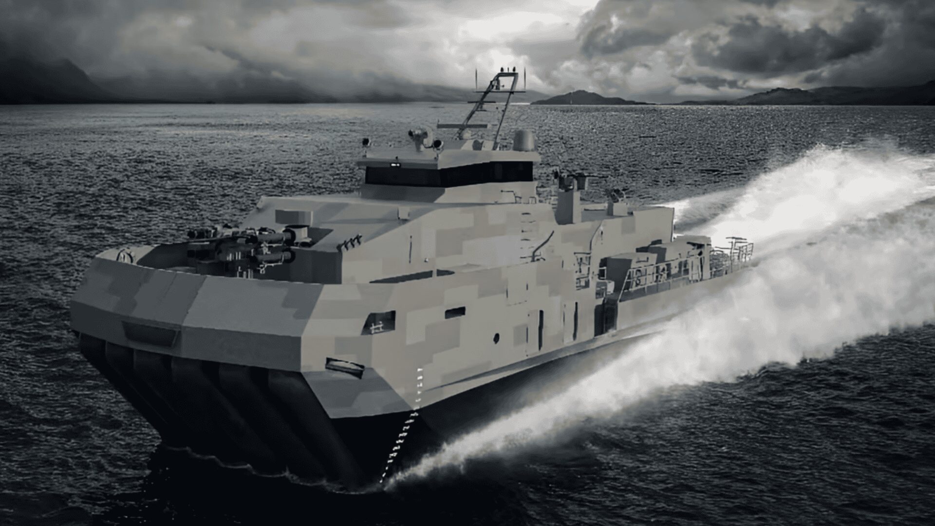 o navio de guerra autônomo que carrega 40 toneladas e cruza os mares a mais de 90 km/h