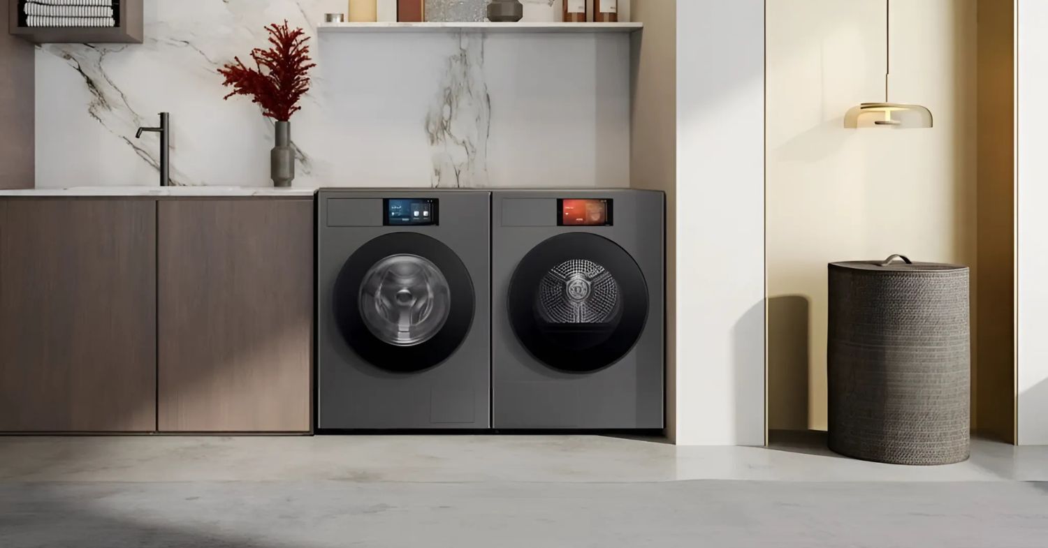 Samsung lança nova lava e seca com inteligência artificial e controle por tela de 7 polegadas