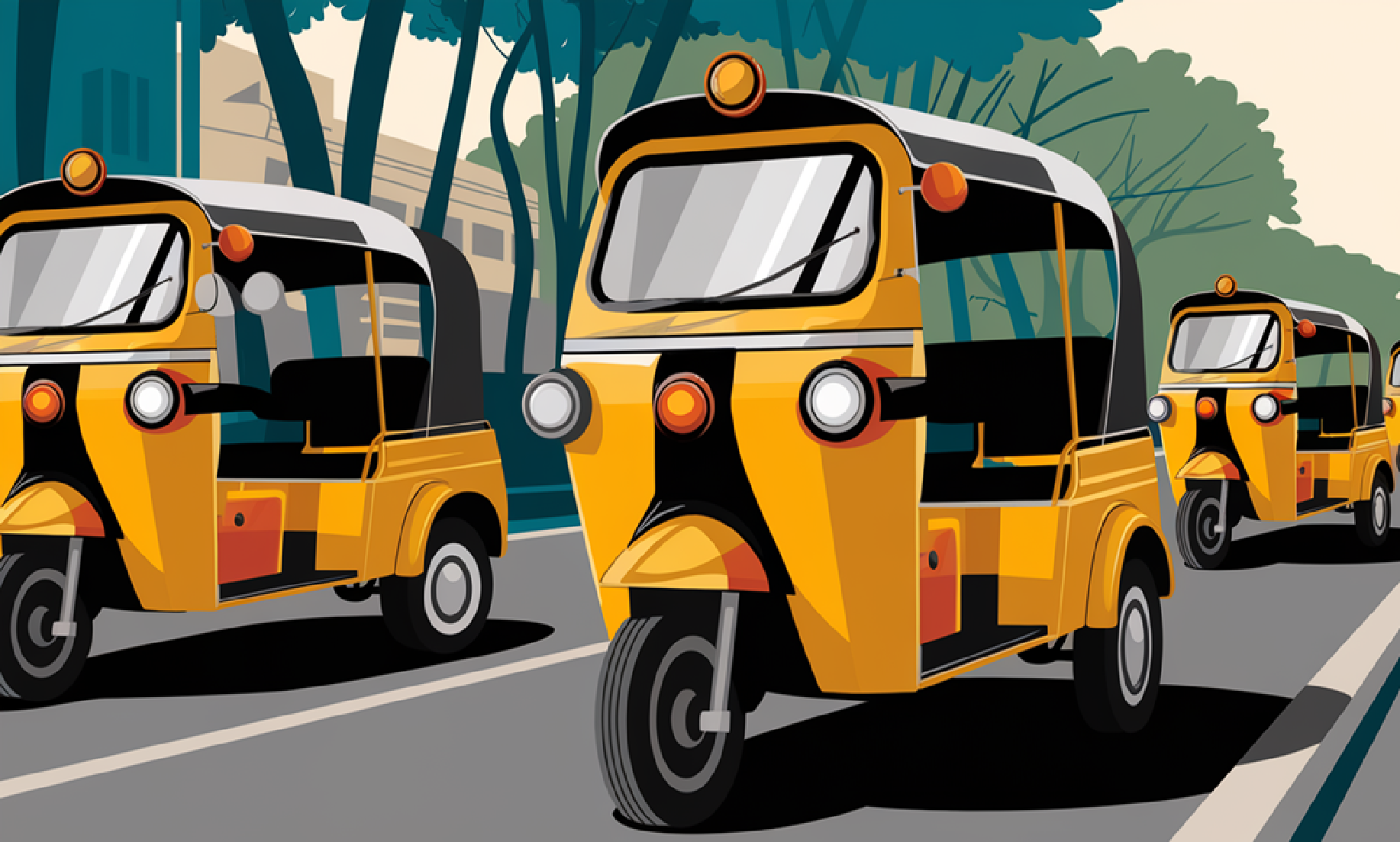 triciclo, elétrico, veículo