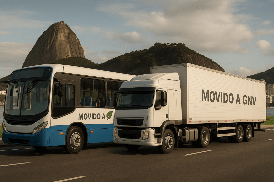caminhão e ônibus movido a GNV Naturgy no Rio de Janeiro