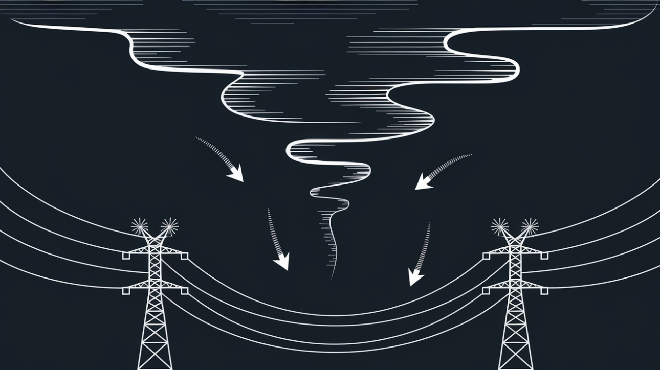 A vibração atmosférica induzida ocorre devido a alterações bruscas na atmosfera. Mudanças repentinas de temperatura e alta umidade são fatores. A presença de microdescargas elétricas no ar também contribui. Essa instabilidade interage com o campo elétrico dos cabos de alta tensão. Cria ondas de pressão que fazem os cabos vibrarem de forma irregular.