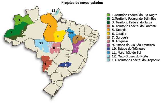 As propostas de criação de novos estados que mobilizaram milhões e quase redesenharam o mapa do Brasil