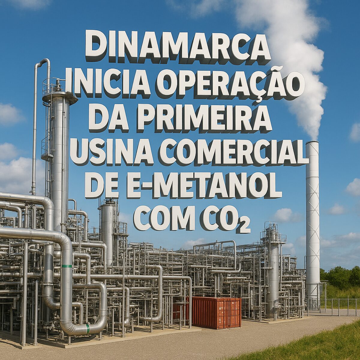 Usina comercial de e-metanol na Dinamarca com destaque para emissão controlada de CO₂